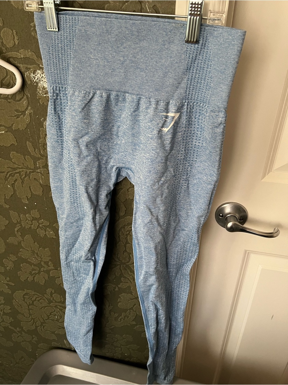 Gymshark Heathered Light Blue Seamless Workout Leggings